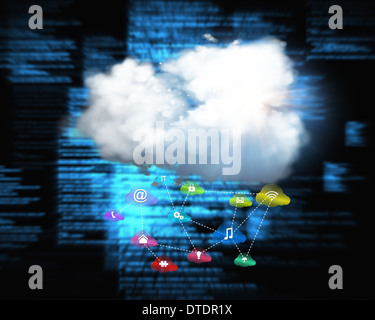 Image composite du cloud computing background Banque D'Images
