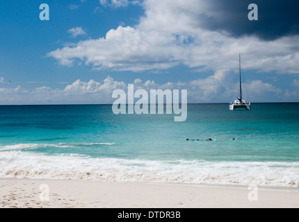 Anse Lazio, Praslin, Seychelles. Banque D'Images