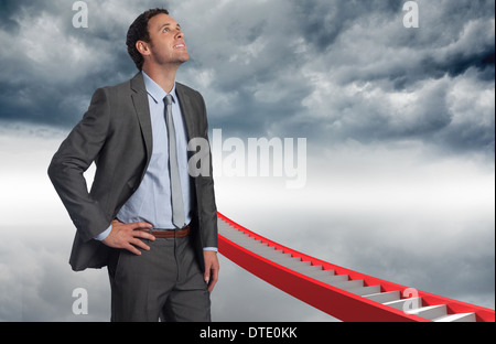 Portrait of businessman with hand on hip Banque D'Images