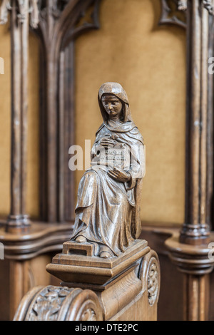 Sculpture en bois dans la Cathédrale de Hereford, Royaume-Uni Banque D'Images