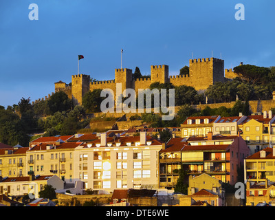 Château de Sao Jorge dans Alfama de Lisbonne, Portugal Banque D'Images