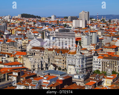 Voir à partir de la Torre dos Clerigos - Tour des Clercs de Porto, Portugal Banque D'Images