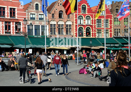 Place du marché à Bruges Belgique Banque D'Images