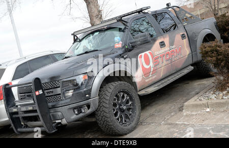 Feb 15, 2014. Denver CO. au cours de la 2014. Certains des chasseurs de tempête voitures à Chaser Con(storm chasers convention) Photo par Gene Blevins/LA DailyNews/ZumaPress (crédit Image : ©/ZUMAPRESS.com) Blevins génique Banque D'Images