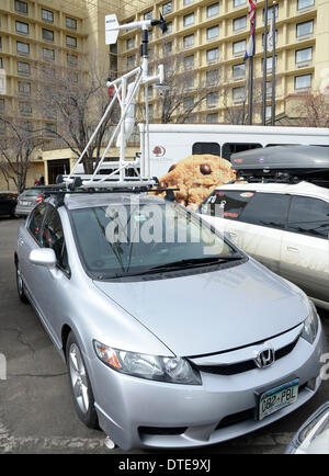 Feb 15, 2014. Denver CO. au cours de la 2014. Certains des chasseurs de tempête voitures à Chaser Con(storm chasers convention) Photo par Gene Blevins/LA DailyNews/ZumaPress (crédit Image : ©/ZUMAPRESS.com) Blevins génique Banque D'Images