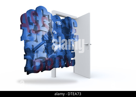 Image composite de burglar on abstract screen Banque D'Images