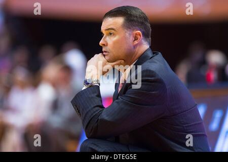Knoxville, TN, USA. 16 Février, 2014. 16 février 2014:entraîneur en chef Matthew Mitchell du Kentucky Wildcats pendant le match de basket-ball de NCAA entre l'Université du Tennessee Lady Vols et les Wildcats de Kentucky à Thompson-Boling Arena de Knoxville, TN Crédit : csm/Alamy Live News Banque D'Images