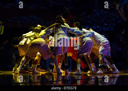 Knoxville, TN, USA. 16 Février, 2014. 16 février 2014:UT joueurs juste avant le match de basket-ball de NCAA entre l'Université du Tennessee Lady Vols et les Wildcats de Kentucky à Thompson-Boling Arena de Knoxville, TN Crédit : csm/Alamy Live News Banque D'Images