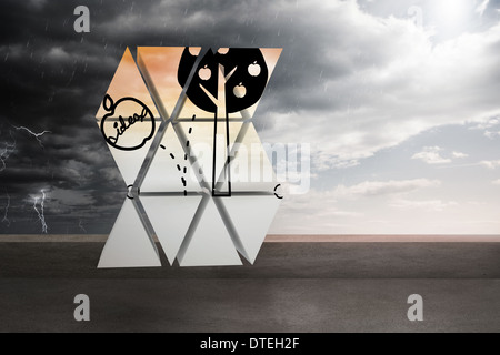 Image composite de l'idea tree on abstract screen Banque D'Images
