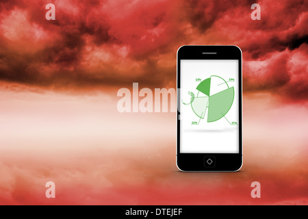 Image composite de graphique sur l'écran du smartphone Banque D'Images