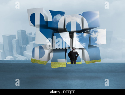 Libre de droits et des signes dollar on abstract screen Banque D'Images