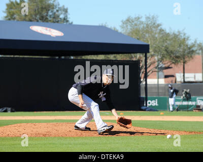 Tampa, Floride, USA. 16 Février, 2014. Masahiro Tanaka (Yankees) MLB New York Yankees : camp de formation du printemps à Tampa, Floride, États-Unis . Credit : AFLO/Alamy Live News Banque D'Images