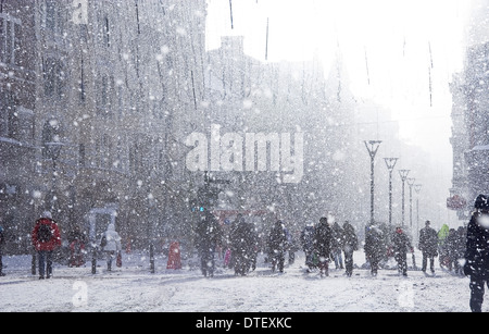 Tempête de neige, Malmo, Suède Banque D'Images