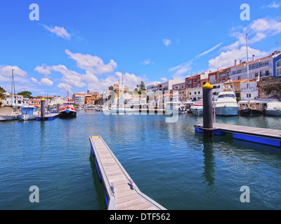 Vue sur le vieux port de ciutadella de menorca, Minorque, Espagne Banque D'Images