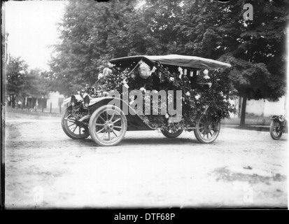 Voiture décorée à Oxford 4 juillet 1912 parade Banque D'Images