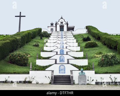 À l'église de l'île de São Miguel, la plus grande île de l'archipel des Açores, qui est un groupe d'îles volcanique Banque D'Images