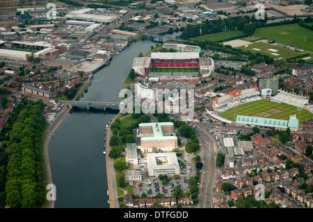 Vue aérienne de la digue de Nottingham City Centre, Royaume-Uni Banque D'Images