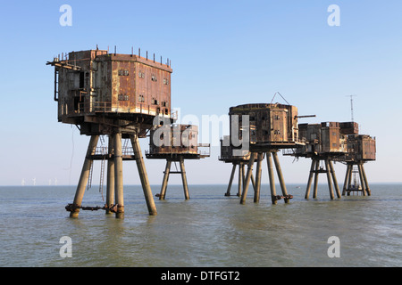 Sables Rouges forts Thames Estuary désormais abandonnée. Banque D'Images