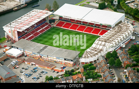 Vue aérienne de la forêt de Nottingham, Nottinghamshire Stade Football Club UK Banque D'Images