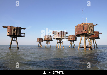 Forts de la mer Maunsell. Sables Rouges forts Thames Estuary désormais abandonnée Banque D'Images