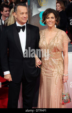 Londres, Royaume-Uni. 16 février 2014. Tom Hanks et Rita Wilson participant à la 67e British Academy Film Awards à l'Opéra Royal . Dpa : Crédit photo alliance/Alamy Live News Banque D'Images