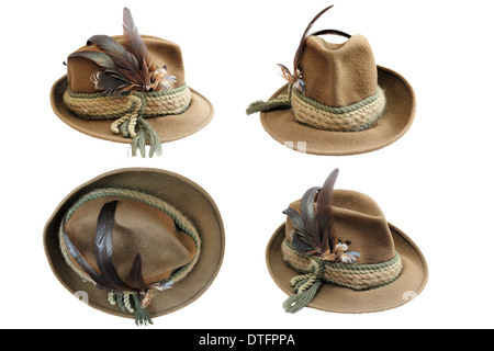 La chasse traditionnelle hat détails dans quatre vues différentes isolated over white pour votre conception Banque D'Images La chasse traditionnelle hat détails dans quatre vues différentes isolated over white pour votre conception Banque D'Images