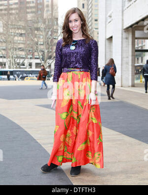 Holly Hammonds arrivant à la Katya Zol défilé à New York City - Feb 9, 2014 - Photo : Manhattan piste/Charles Eshelman/photo alliance Banque D'Images