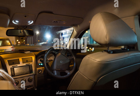 Tableau de bord de voiture Dodge à l'intérieur de l'intérieur sièges de roue Banque D'Images