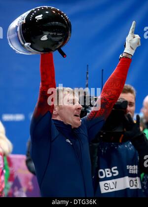 Sanki Slide centre, Sochi, Russie. Feb 17, 2014. Jeux Olympiques de 2014, bob à deux. Lauf, Alexander Zubkov (RUS) : Action de Crédit Plus Sport/Alamy Live News Banque D'Images