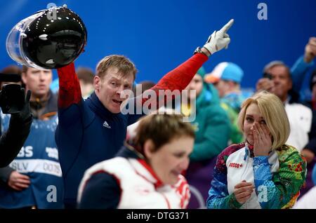Sanki Slide centre, Sochi, Russie. Feb 17, 2014. Jeux Olympiques de 2014, bob à deux. Lauf, Alexander Zubkov (RUS) : Action de Crédit Plus Sport/Alamy Live News Banque D'Images