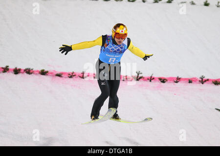 Sochi, Russie. Feb 17, 2014. Noriaki Kasai (JPN) le Saut à Ski : Men's Team at 'RUSSKI GORKI' Jumping Centre pendant la Sochi 2014 Jeux Olympiques d'hiver à Sotchi, en Russie . Credit : YUTAKA/AFLO SPORT/Alamy Live News Banque D'Images