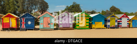 Brighton Beach Huts, Melbourne, Victoria Banque D'Images