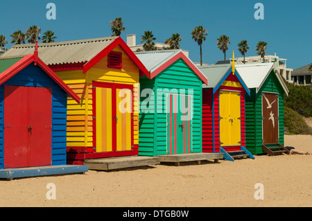 Brighton Beach Huts, Melbourne, Victoria Banque D'Images