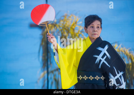 Danseur japonais effectuer au Nouvel An chinois qui a eu lieu à Las Vegas Banque D'Images