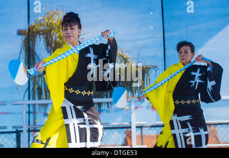 Danseur japonais effectuer au Nouvel An chinois qui a eu lieu à Las Vegas Banque D'Images