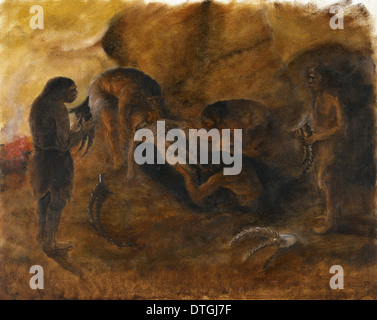 Homo neanderthalensis, l'homme de Neandertal Teshik-Tash (sépulture) Banque D'Images