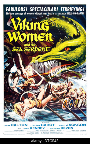 Affiche de film 1957 film La Saga des les femmes vikings et leur voyage vers les eaux du Grand Serpent de mer Banque D'Images