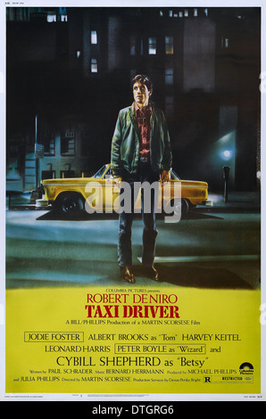 Affiche de film de chauffeur de taxi - 1976 film réalisé par Martin Scorsese Robert De Niro regarder Banque D'Images