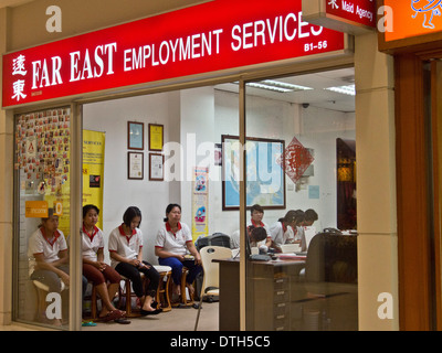 Agence pour l'emploi des travailleurs domestiques étrangers et domestiques à Singapour Banque D'Images