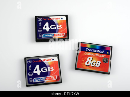3 trois CF Compact Flash Cartes mémoire CompactFlash Banque D'Images