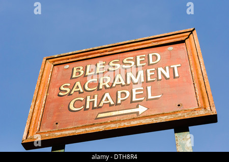 Signe pour le Saint-sacrement Chapelle Banque D'Images