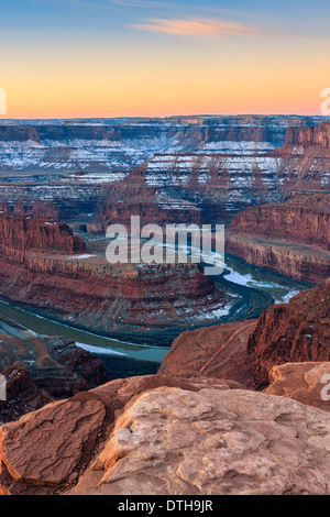 Lever du soleil d'hiver Dead Horse Point State Park, Utah - USA