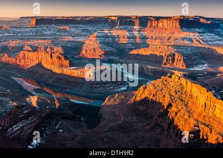 Lever du soleil d'hiver Dead Horse Point State Park, Utah - USA