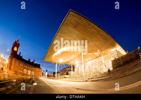 Assemnbly Senedd (bâtiment) La baie de Cardiff. Banque D'Images