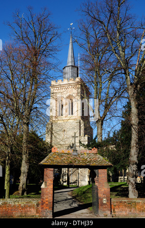 L'église paroissiale de St Mary the Virgin, Baldock, Hertfordshire, Angleterre, Royaume-Uni Banque D'Images