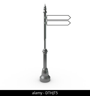 Un metal street Sign post avec deux signes pointant vers la droite. Banque D'Images