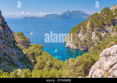 Cala Engossalba cove au coeur de la péninsule de Formentor. Zone de Pollensa. Majorque, Baléares, Espagne Banque D'Images