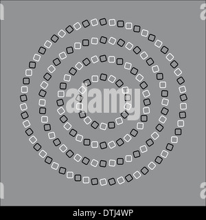 N'illusion d'optique. Cercles qui semblent être l'escalade. Banque D'Images