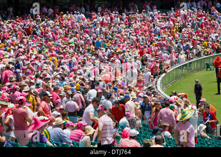 Journée rose au terrain de cricket de sydney lors du 5ème test des cendres en janvier 2014, Sydney, Nouvelle-Galles du Sud, Australie Banque D'Images