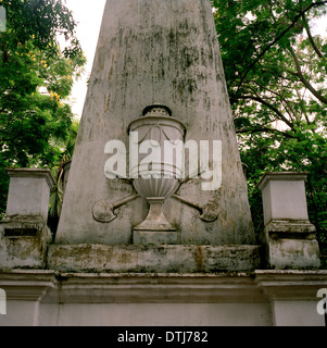 Park Street Cemetery à Kolkata Calcutta dans le Bengale occidental en Inde, en Asie du Sud. L'histoire de la culture historique des cimetières indiens Voyage Grave Sérénité Banque D'Images